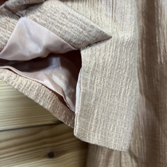 Eileen Fisher Silk Jacket Small Longline Open Front Rose Gold Copper Lined B80 - Picture 16 of 16